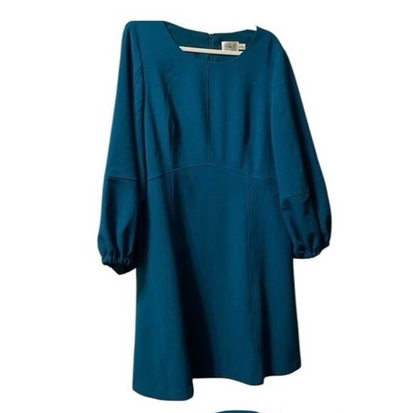 Eliza J Blue Long Sleeve Mini Dress Size 18 New - Picture 5 of 7